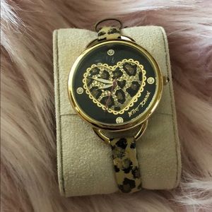 Betsy Johnson cheetah heart watch